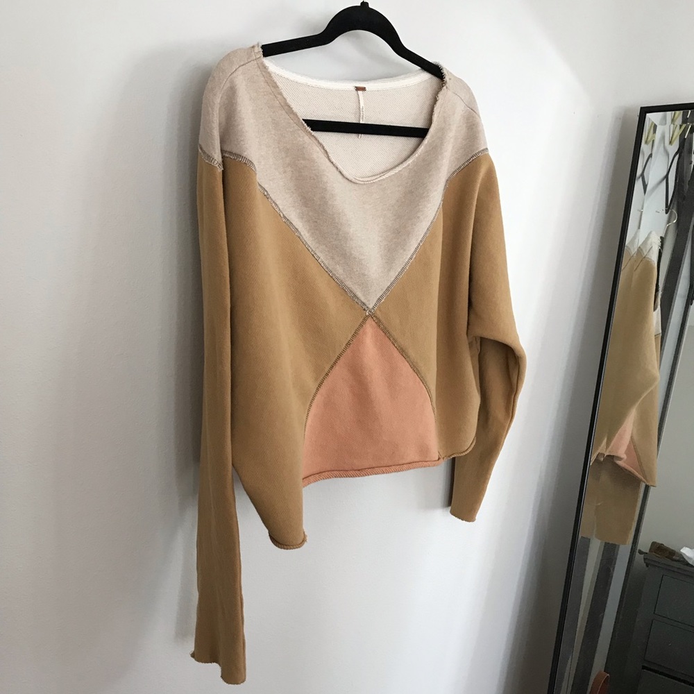 Free People Oversized Patchwork Shirt